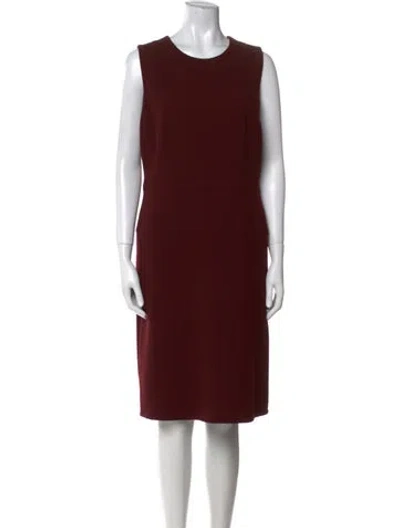Pre-owned Akris Virgin Wool Knee-length Dress In Burgundy