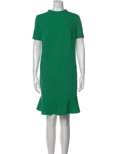 Pre-owned Akris Virgin Wool Knee-length Dress In Green