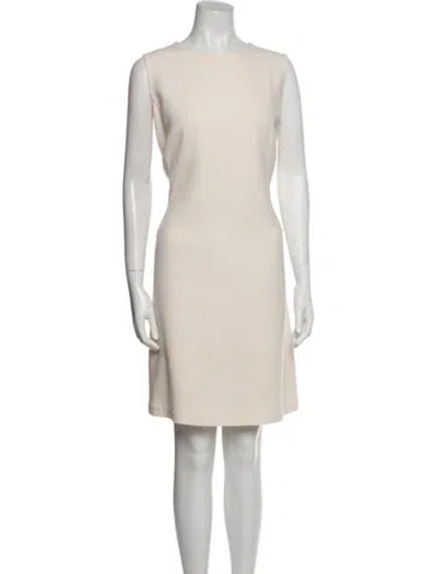 Pre-owned Akris Virgin Wool Knee-length Dress In Neutral