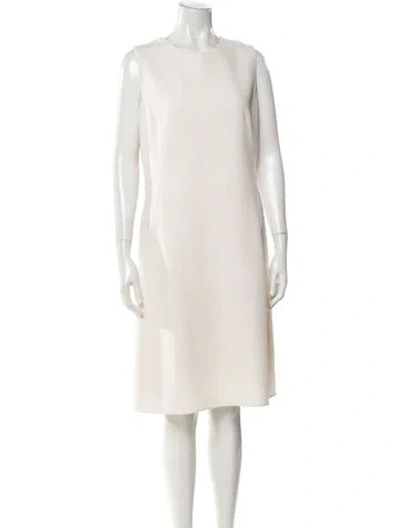 Pre-owned Akris Virgin Wool Knee-length Dress In Neutral