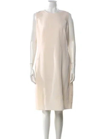 Pre-owned Akris Virgin Wool Knee-length Dress In Neutral