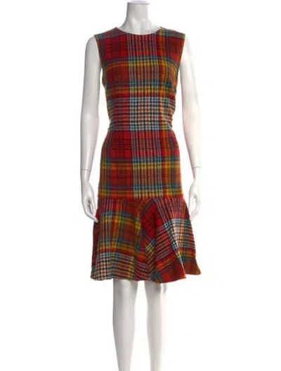 Pre-owned Akris Virgin Wool Knee-length Dress In Neutral