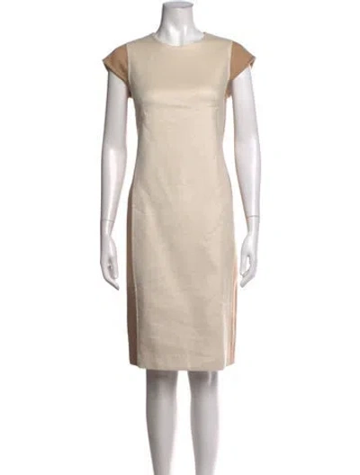 Pre-owned Akris Virgin Wool Knee-length Dress In Neutrals
