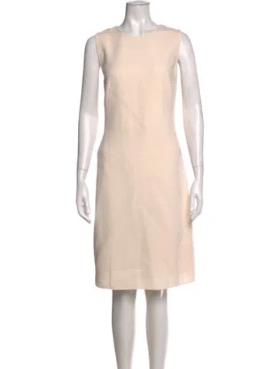 Pre-owned Akris Virgin Wool Knee-length Dress In Neutrals