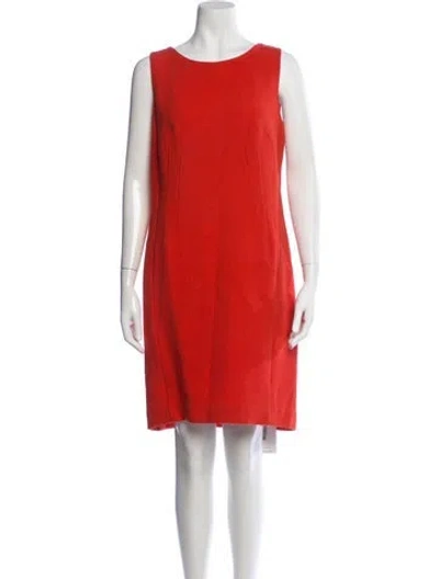Pre-owned Akris Virgin Wool Knee-length Dress In Orange