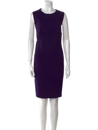 Pre-owned Akris Virgin Wool Knee-length Dress In Purple