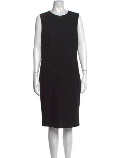 Pre-owned Akris Virgin Wool Knee-length Dress W/ Tags In Black