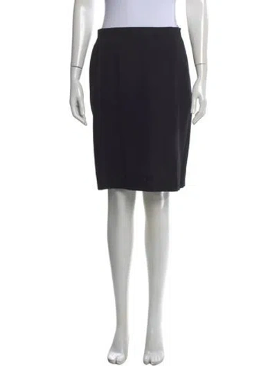 Pre-owned Akris Virgin Wool Knee-length Skirt In Black