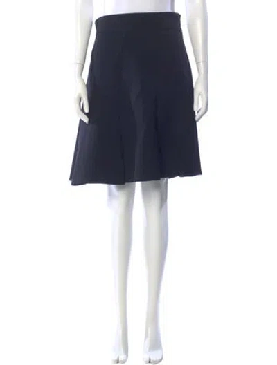 Pre-owned Akris Virgin Wool Knee-length Skirt In Blue