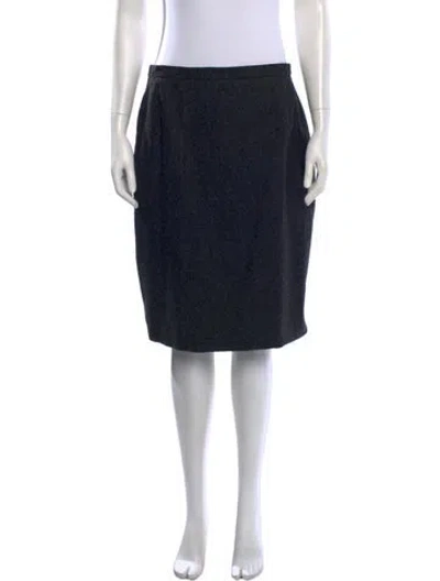 Pre-owned Akris Virgin Wool Knee-length Skirt In Grey