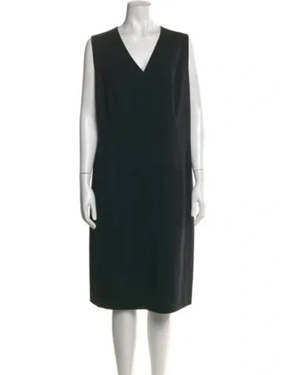 Pre-owned Akris Virgin Wool Midi Length Dress In Blue