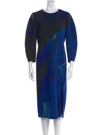 Pre-owned Akris Virgin Wool Midi Length Dress In Blue