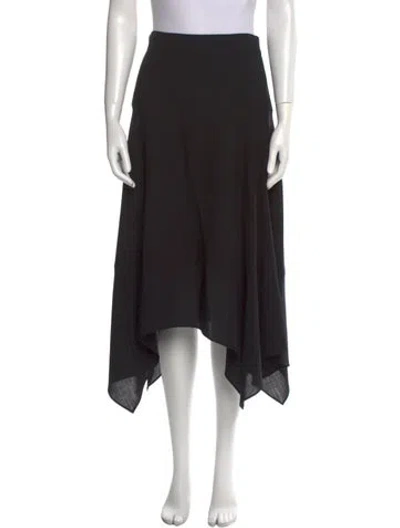 Pre-owned Akris Virgin Wool Midi Length Skirt In Black