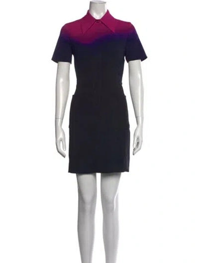 Pre-owned Akris Virgin Wool Mini Dress In Blue