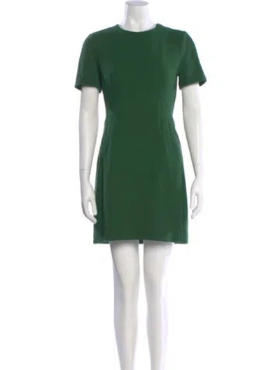 Pre-owned Akris Virgin Wool Mini Dress In Green