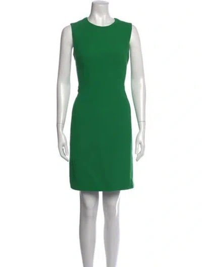 Pre-owned Akris Virgin Wool Mini Dress In Green