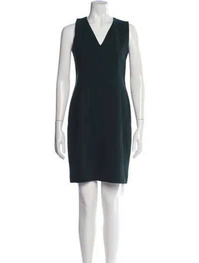 Pre-owned Akris Virgin Wool Mini Dress In Green