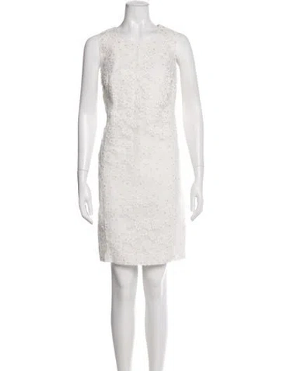 Pre-owned Akris Virgin Wool Mini Dress In Neutral