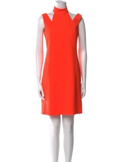 Pre-owned Akris Virgin Wool Mini Dress In Orange
