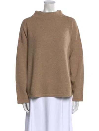 Pre-owned Akris Virgin Wool Mock Neck Sweater In Neutral