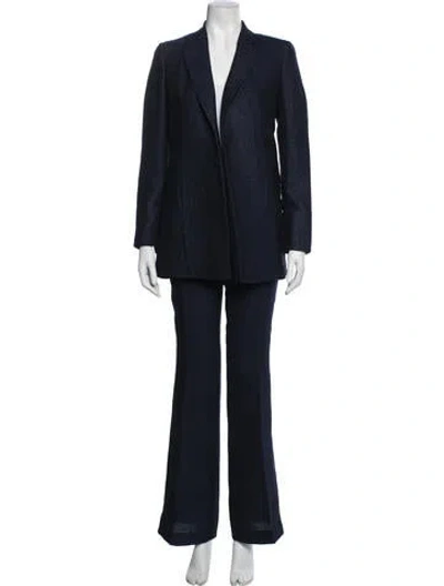 Pre-owned Akris Virgin Wool Pantsuit In Blue