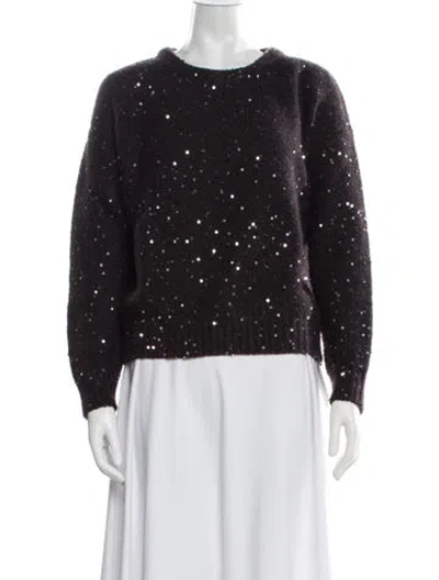 Pre-owned Akris Virgin Wool Patterned Sweater In Brown