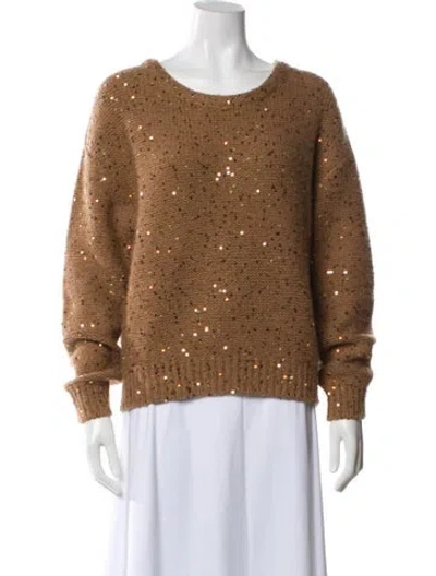 Pre-owned Akris Virgin Wool Scoop Neck Sweater In Neutral