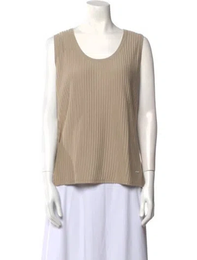Pre-owned Akris Virgin Wool Scoop Neck Sweater In Neutral