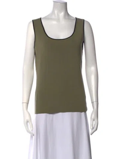 Pre-owned Akris Virgin Wool Scoop Neck Top In Green
