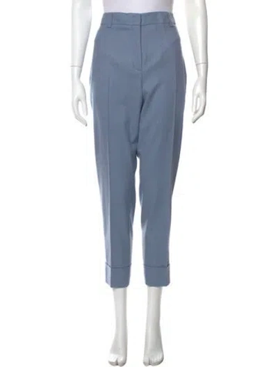 Pre-owned Akris Virgin Wool Skinny Leg Pants In Blue