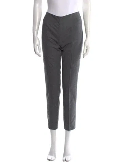 Pre-owned Akris Virgin Wool Skinny Leg Pants In Gray