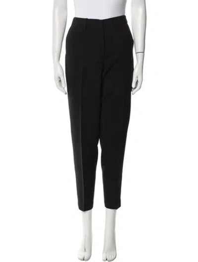 Pre-owned Akris Virgin Wool Straight Leg Pants In Black