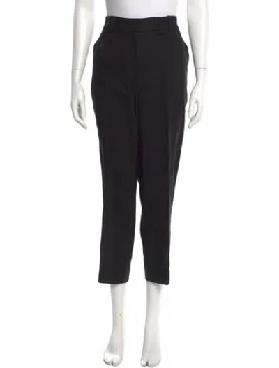Pre-owned Akris Virgin Wool Straight Leg Pants In Black