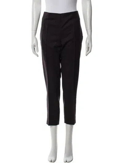 Pre-owned Akris Virgin Wool Straight Leg Pants In Black