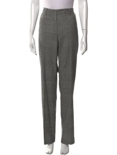 Pre-owned Akris Virgin Wool Straight Leg Pants In Black