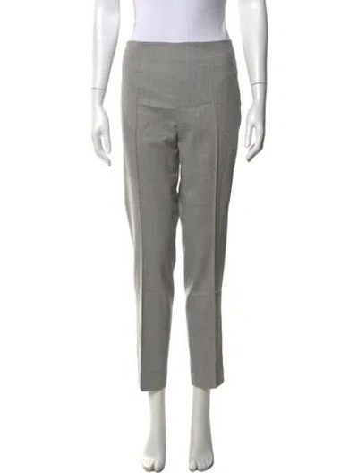 Pre-owned Akris Virgin Wool Straight Leg Pants In Black