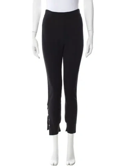 Pre-owned Akris Virgin Wool Straight Leg Pants In Black