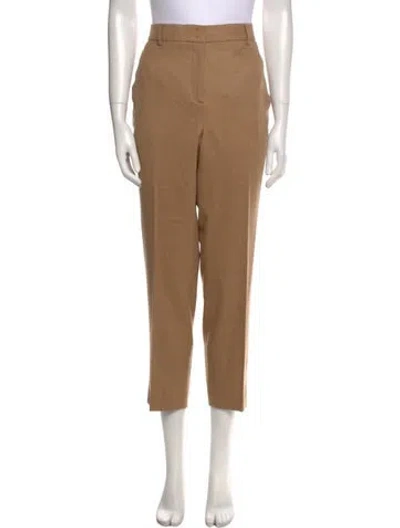 Pre-owned Akris Virgin Wool Straight Leg Pants In Brown