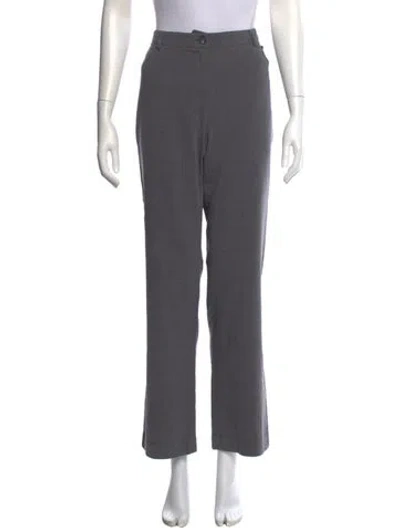 Pre-owned Akris Virgin Wool Straight Leg Pants In Gray