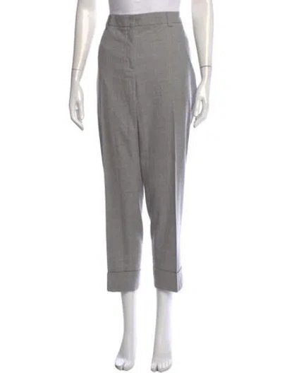 Pre-owned Akris Virgin Wool Straight Leg Pants In Gray