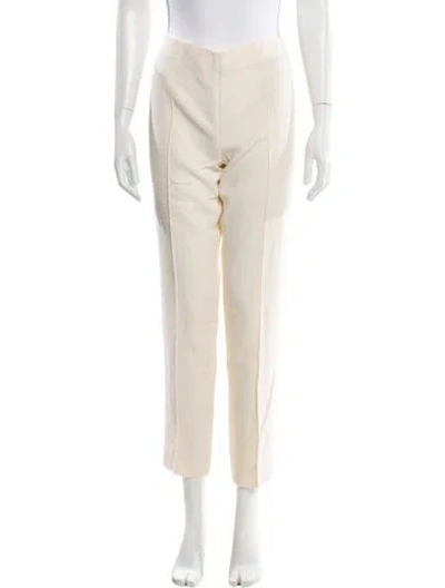 Pre-owned Akris Virgin Wool Straight Leg Pants In Neutral