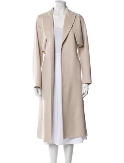 Pre-owned Akris Virgin Wool Trench Coat W/ Tags In Neutral