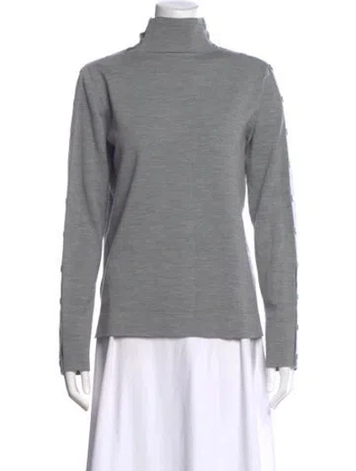 Pre-owned Akris Virgin Wool Turtleneck Sweater In Gray