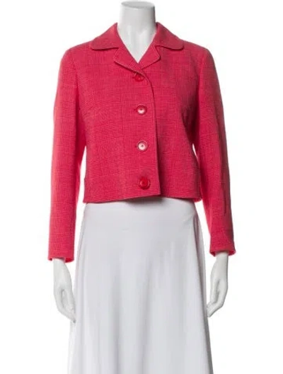 Pre-owned Akris Virgin Wool Tweed Pattern Evening Jacket In Pink