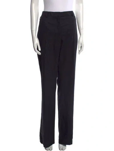 Pre-owned Akris Virgin Wool Wide Leg Pants In Black