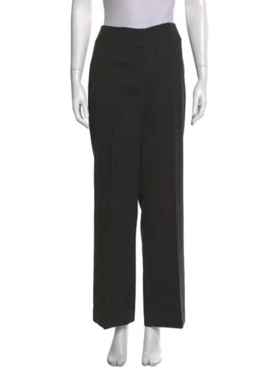 Pre-owned Akris Virgin Wool Wide Leg Pants In Black