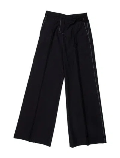 Pre-owned Akris Virgin Wool Wide Leg Pants In Neutral