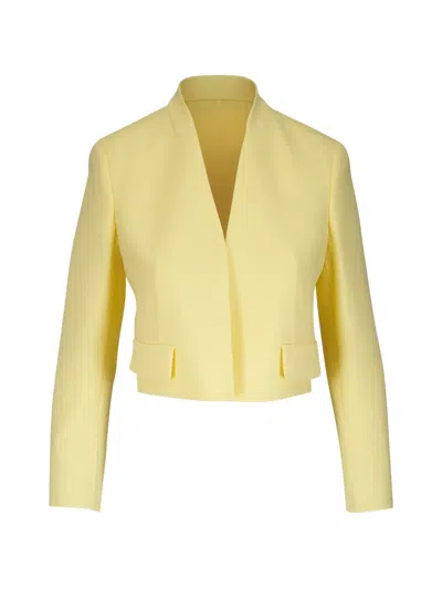 Akris V-neck Cropped Jacket In Gold