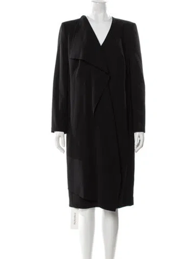 Pre-owned Akris V-neck Knee-length Dress In Black