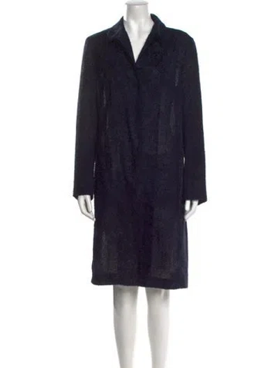 Pre-owned Akris V-neck Knee-length Dress In Blue